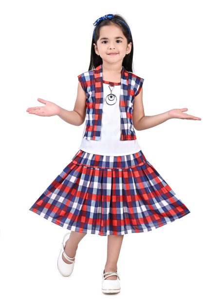 Girl's Casual Top And Skirt Set